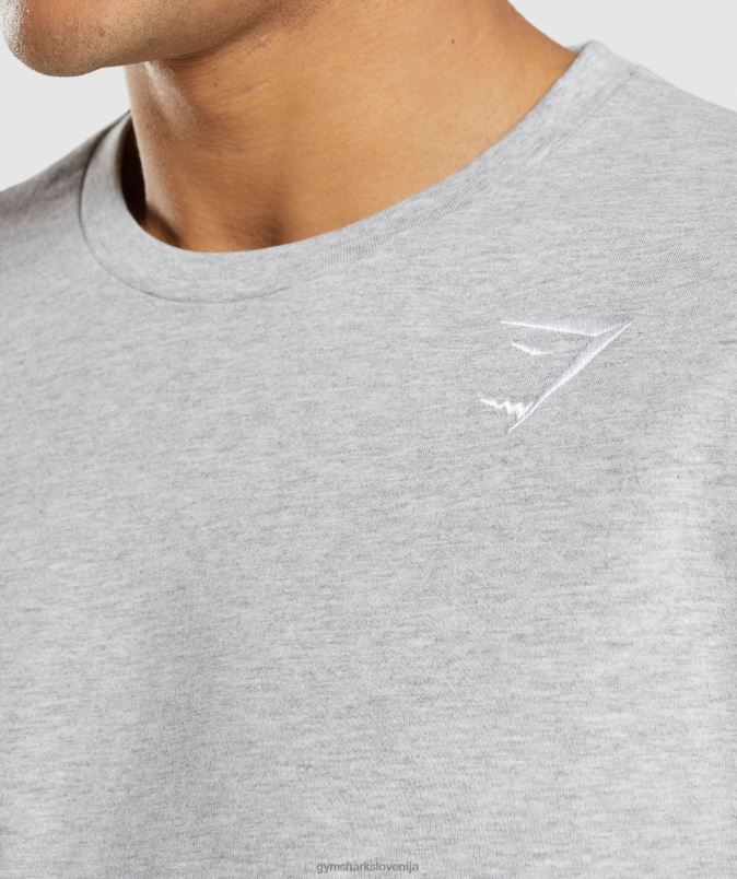 majica z dolgimi rokavi z grbom moškiGymshark svetlo sivi lapor J00L2610