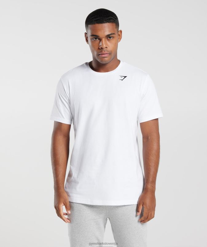 majica z grbom moškiGymshark bela J00L2578