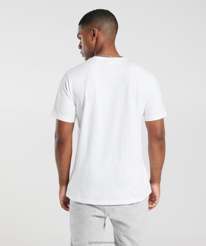 majica z grbom moškiGymshark bela J00L2578