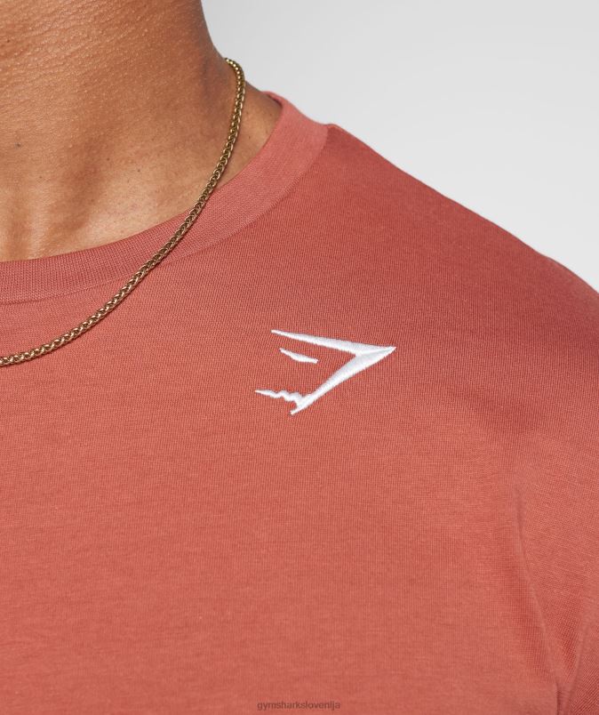 majica z grbom moškiGymshark kaki rdeči J00L2770