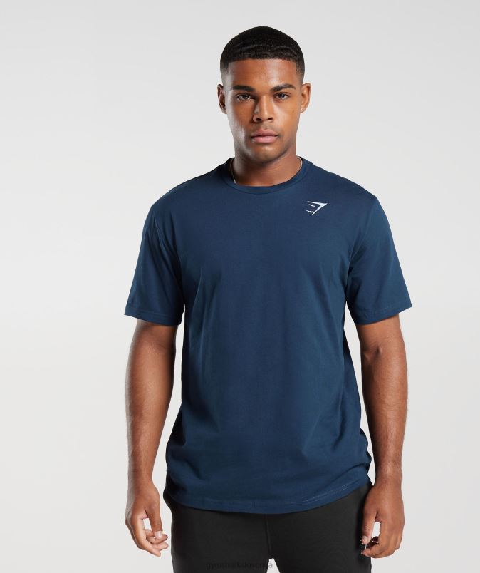 majica z grbom moškiGymshark mornarica J00L2586