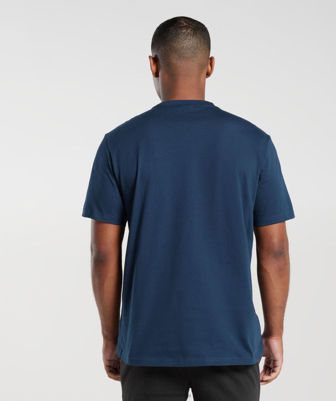 majica z grbom moškiGymshark mornarica J00L2586