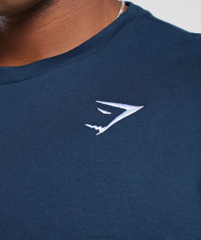 majica z grbom moškiGymshark mornarica J00L2586