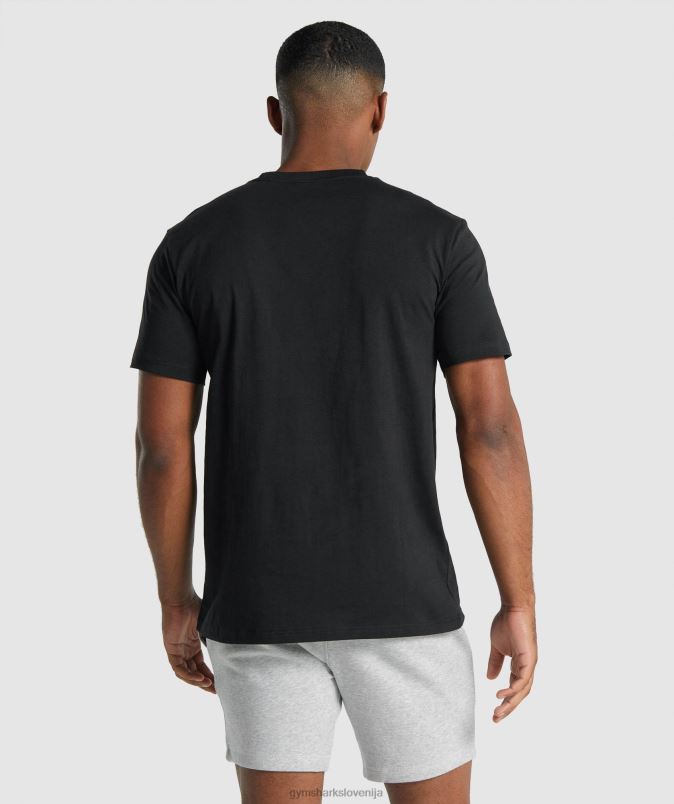 majica z grbom moškiGymshark Črna J00L2574