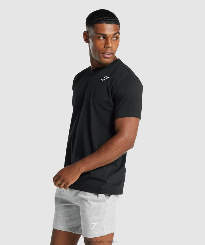 majica z grbom moškiGymshark Črna J00L2574