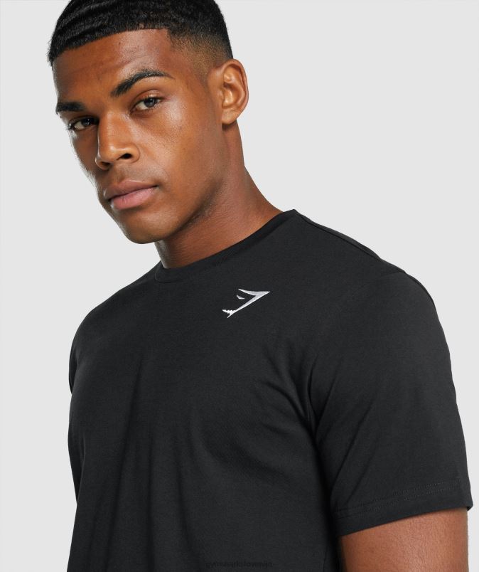 majica z grbom moškiGymshark Črna J00L2574