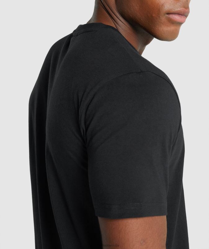 majica z grbom moškiGymshark Črna J00L2574