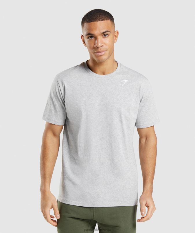 majica z grbom moškiGymshark svetlo sivi lapor J00L2582