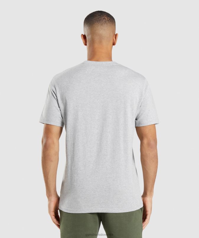 majica z grbom moškiGymshark svetlo sivi lapor J00L2582