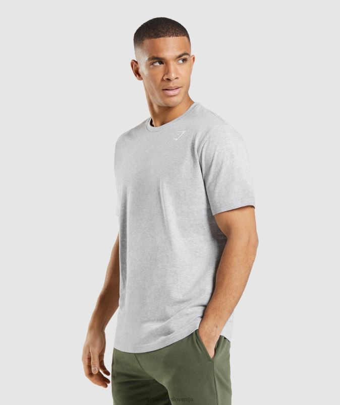 majica z grbom moškiGymshark svetlo sivi lapor J00L2582