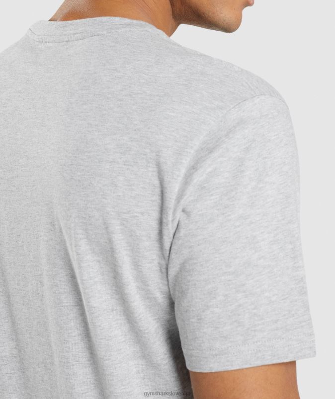 majica z grbom moškiGymshark svetlo sivi lapor J00L2582