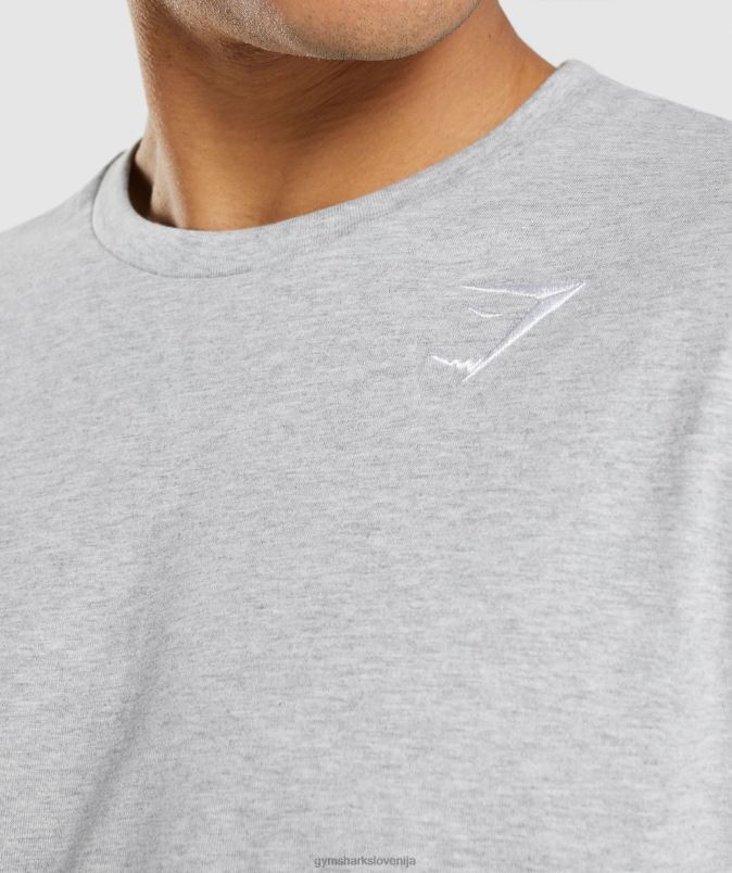 majica z grbom moškiGymshark svetlo sivi lapor J00L2582