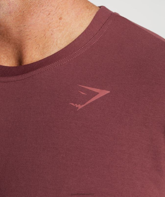 močna majica s kratkimi rokavi moškiGymshark češnjevo rjava J00L2688