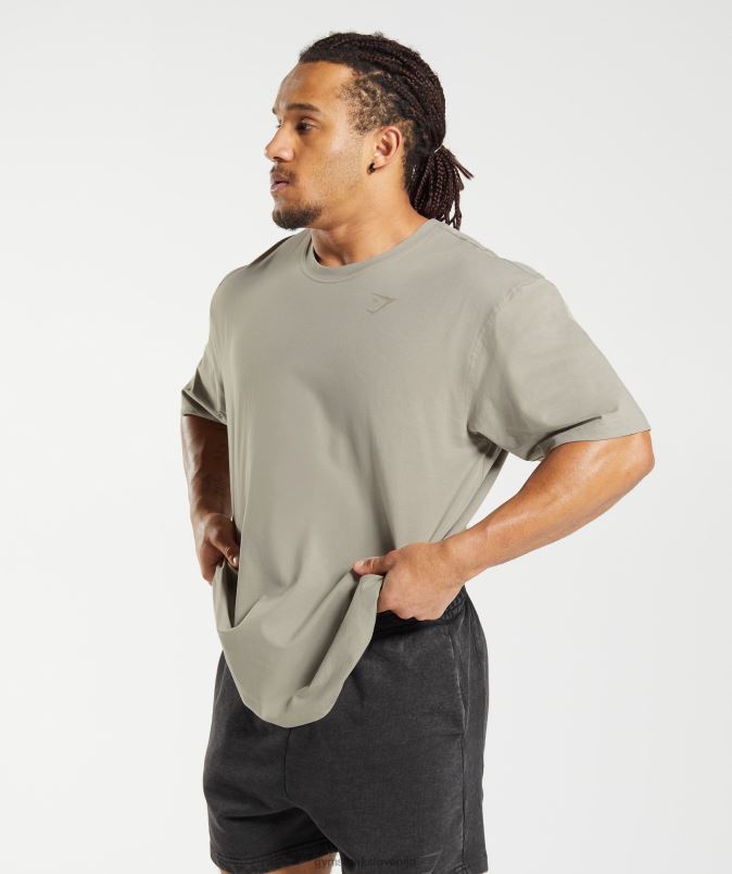 močna majica s kratkimi rokavi moškiGymshark ekru rjava J00L2576