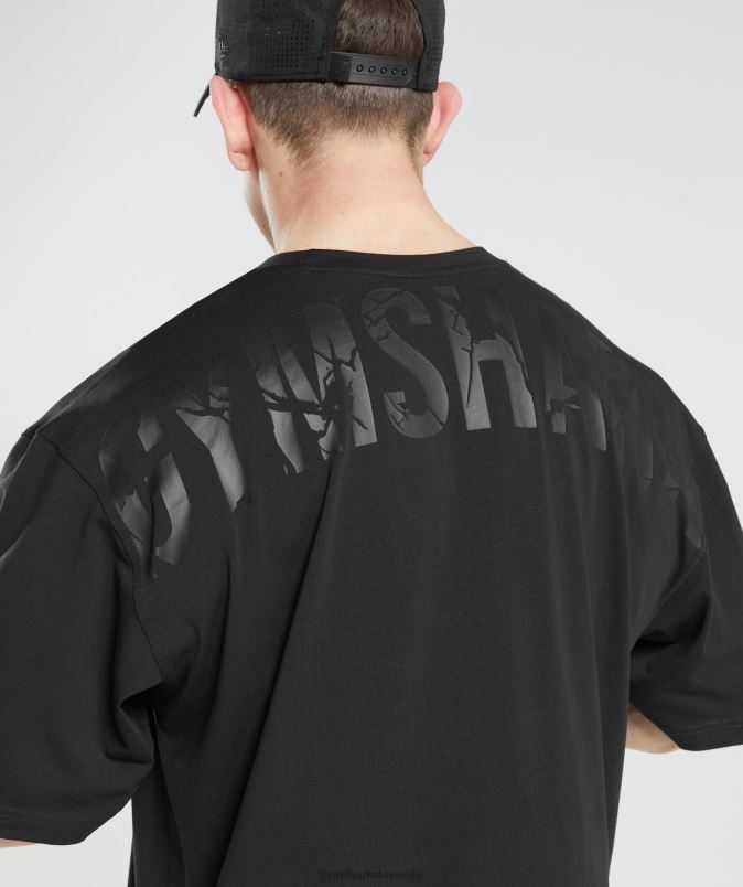 močna majica s kratkimi rokavi moškiGymshark Črna J00L2621