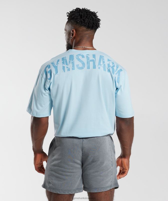 močna majica s kratkimi rokavi moškiGymshark skyline blue J00L2648