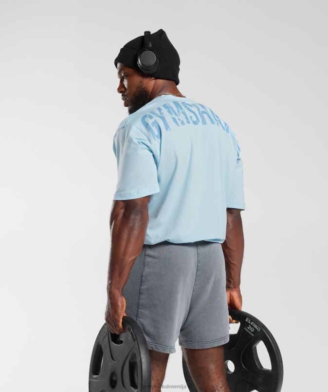 močna majica s kratkimi rokavi moškiGymshark skyline blue J00L2648