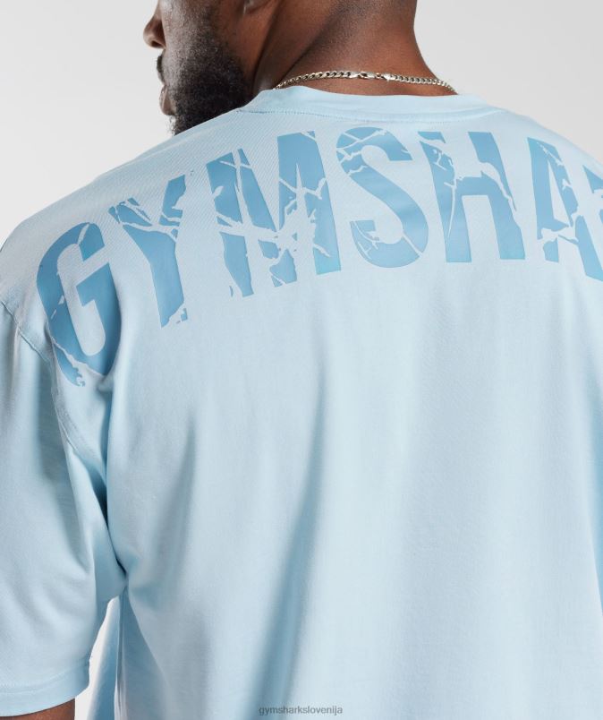močna majica s kratkimi rokavi moškiGymshark skyline blue J00L2648