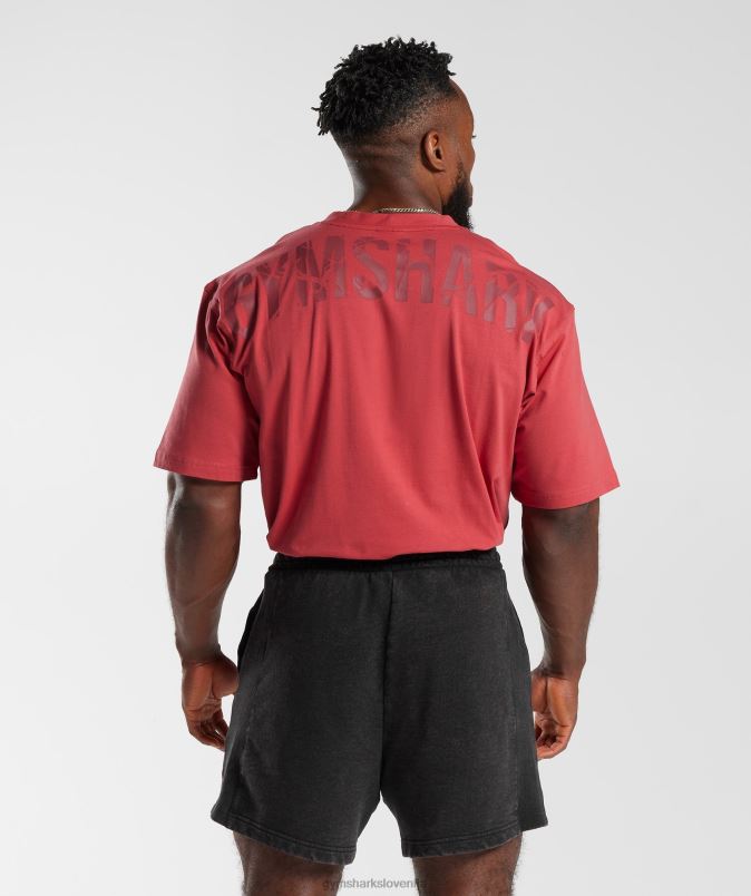 močna majica s kratkimi rokavi moškiGymshark sušeno rdeče J00L2602
