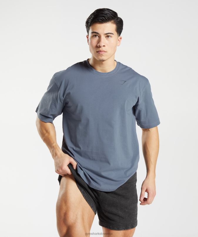 močna majica s kratkimi rokavi moškiGymshark večerna modra J00L2580