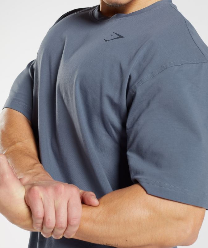 močna majica s kratkimi rokavi moškiGymshark večerna modra J00L2580