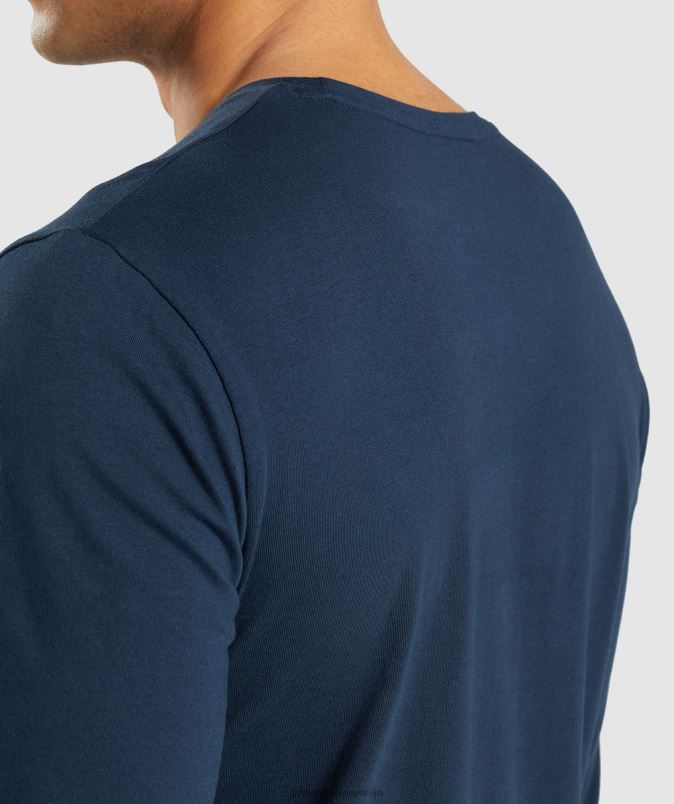 nepogrešljiva majica z dolgimi rokavi moškiGymshark mornarica J00L2702