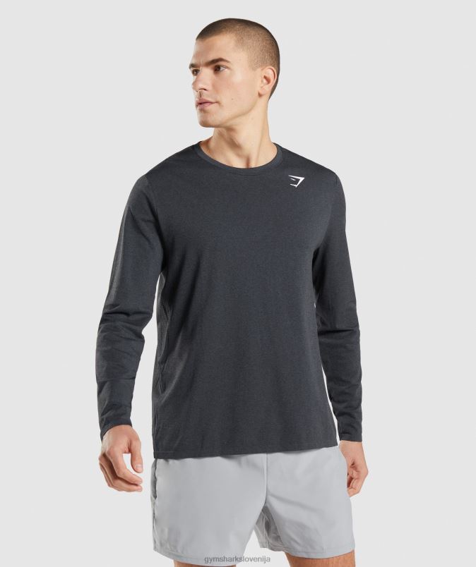 ob prihodu brezšivna majica z dolgimi rokavi moškiGymshark črni lapor J00L2752