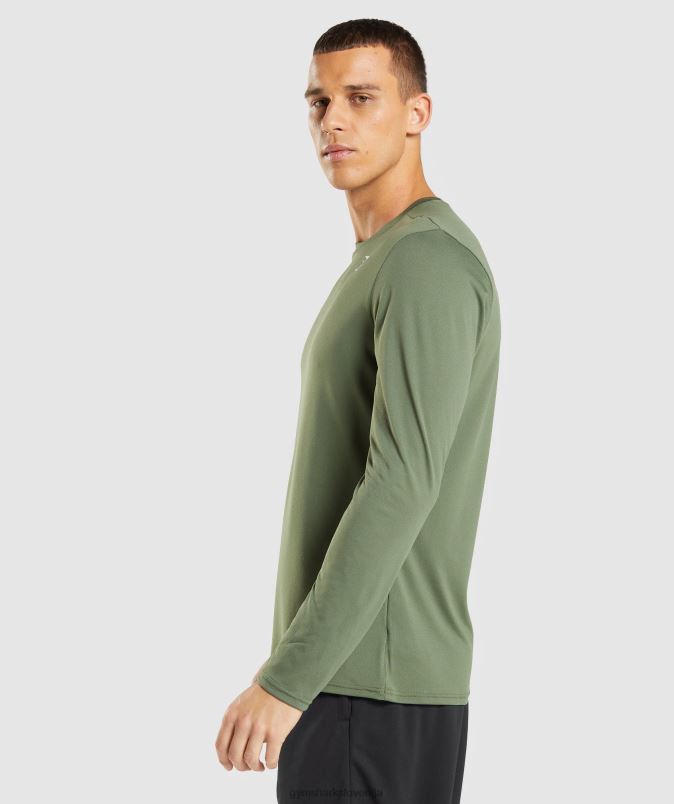 ob prihodu majica z dolgimi rokavi moškiGymshark jedro olive J00L2637