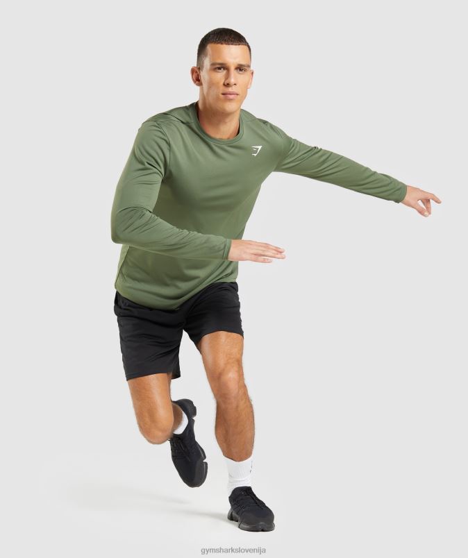 ob prihodu majica z dolgimi rokavi moškiGymshark jedro olive J00L2637
