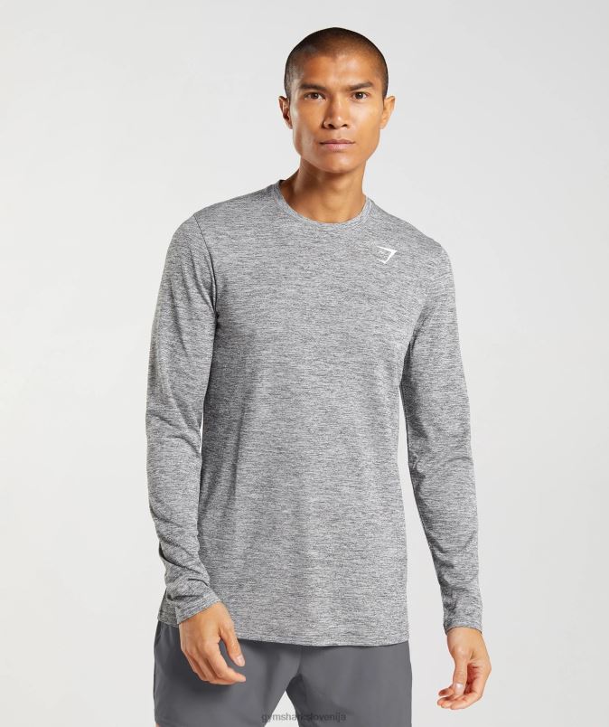 ob prihodu majica z dolgimi rokavi moškiGymshark silhueta siva/svetlo sivi lapor J00L2605