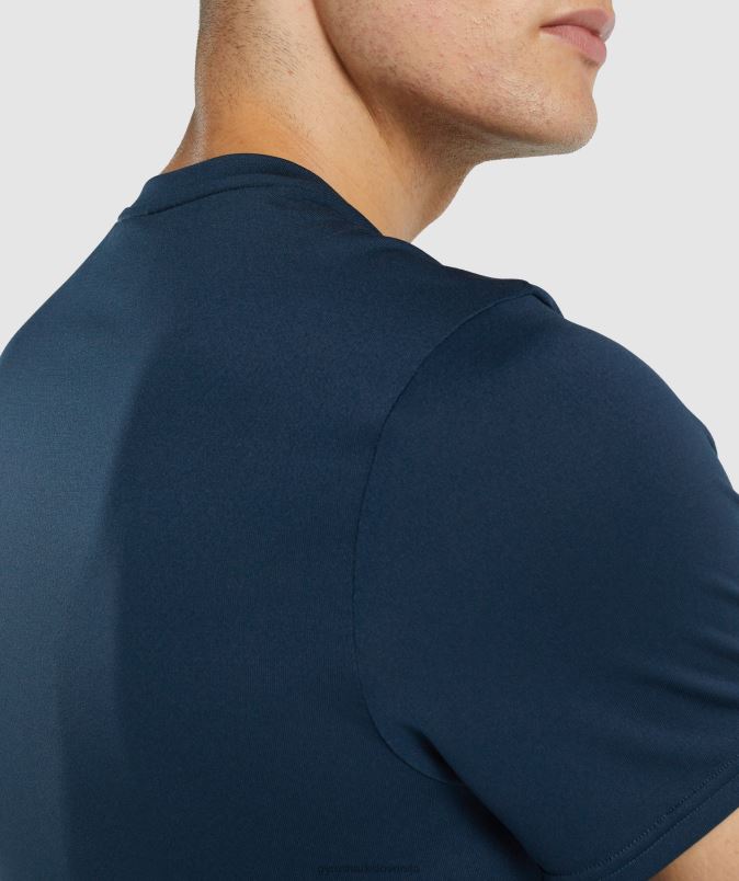 ob prihodu običajna majica s kratkimi rokavi moškiGymshark mornarica J00L2644