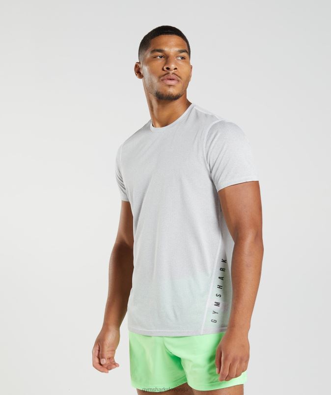 športna majica moškiGymshark bel/dimno siv lapor J00L2756
