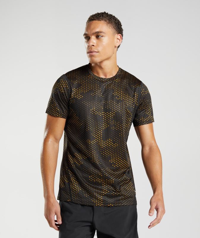 športna majica moškiGymshark rumeni tisk kurkume J00L2692