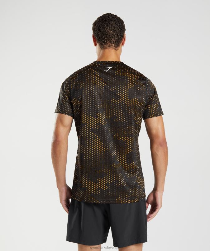 športna majica moškiGymshark rumeni tisk kurkume J00L2692