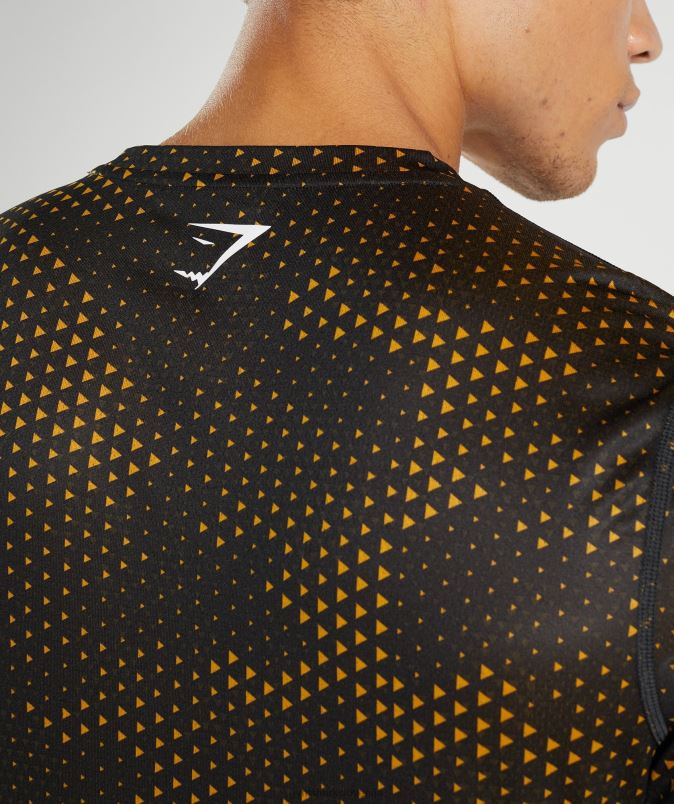 športna majica moškiGymshark rumeni tisk kurkume J00L2692