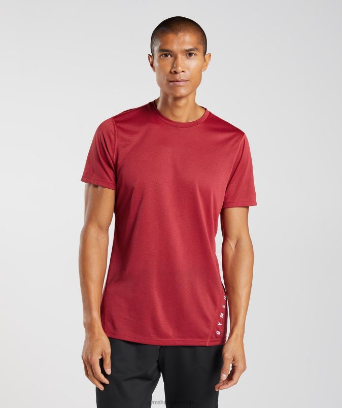 športna majica moškiGymshark salsa rdeči/črni lapor J00L2725