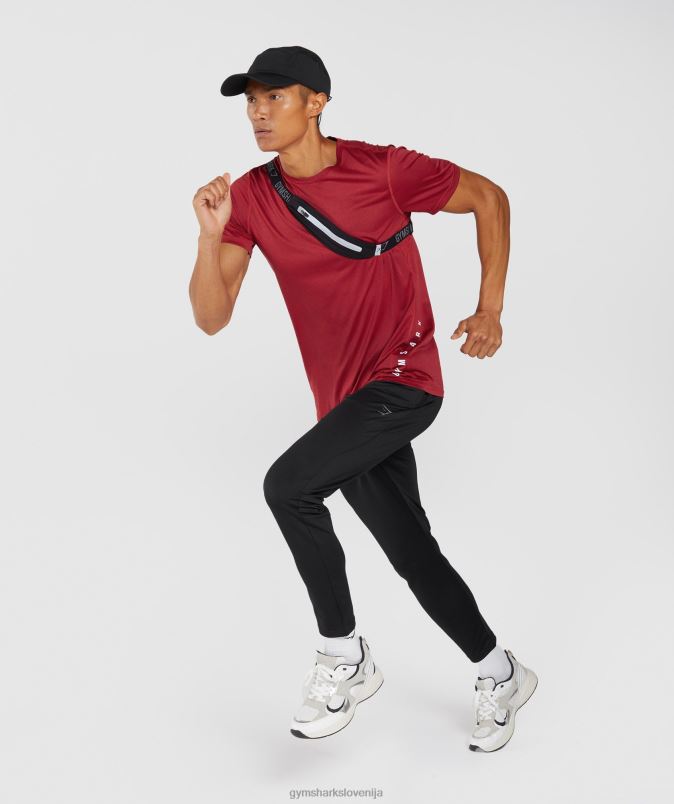 športna majica moškiGymshark salsa rdeči/črni lapor J00L2725