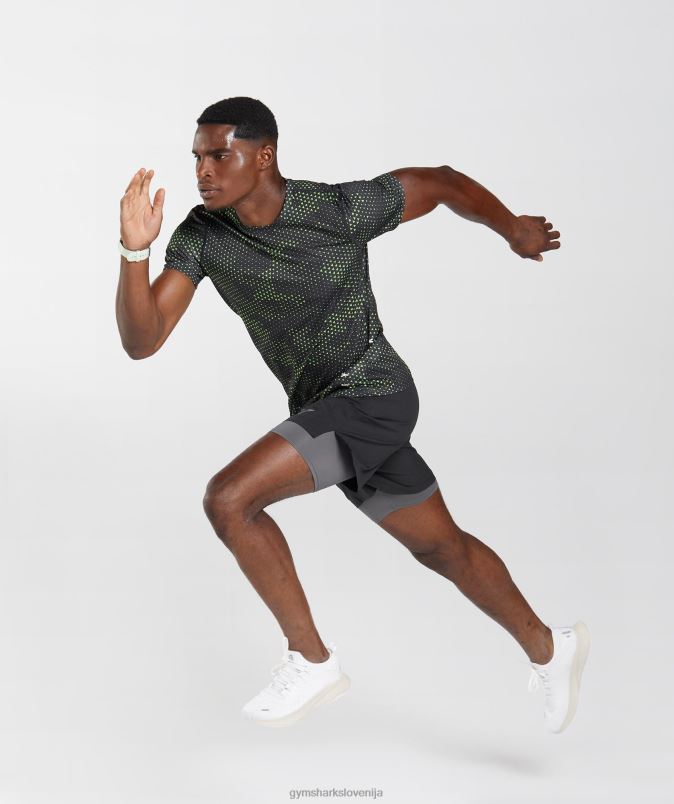 športna majica moškiGymshark tisk fluo lime J00L2705