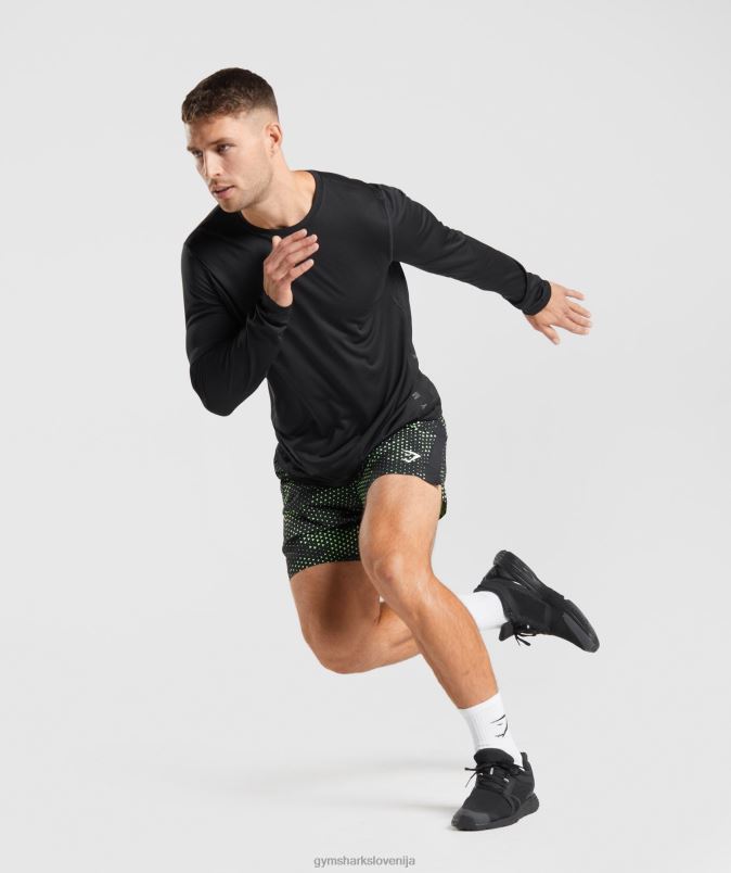 športna majica z dolgimi rokavi moškiGymshark črni/črni lapor J00L2584