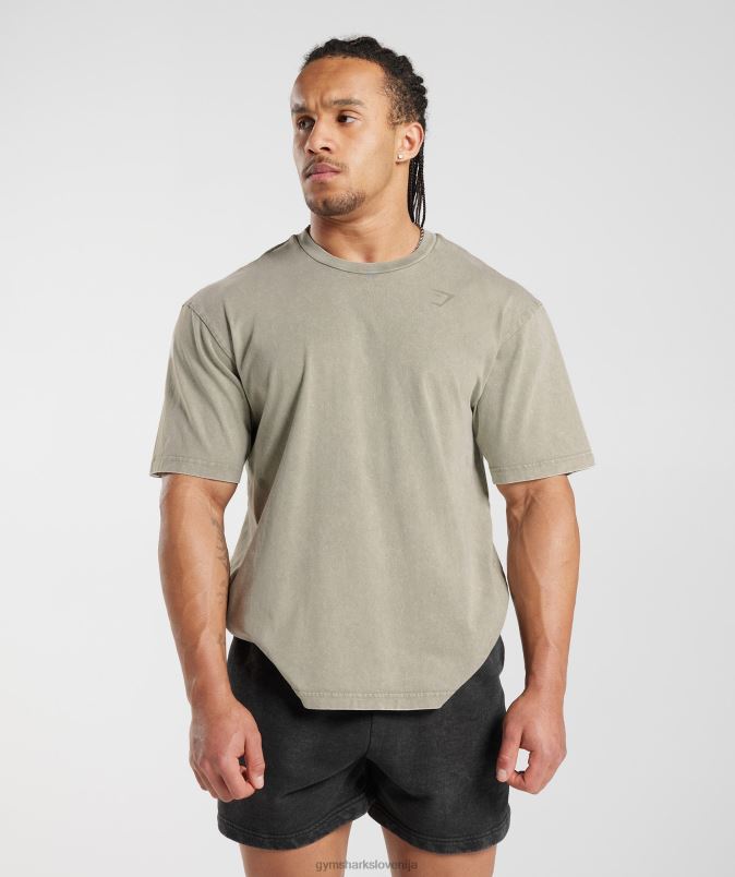 prana majica s kratkimi rokavi moškiGymshark ekru rjava J00L2689