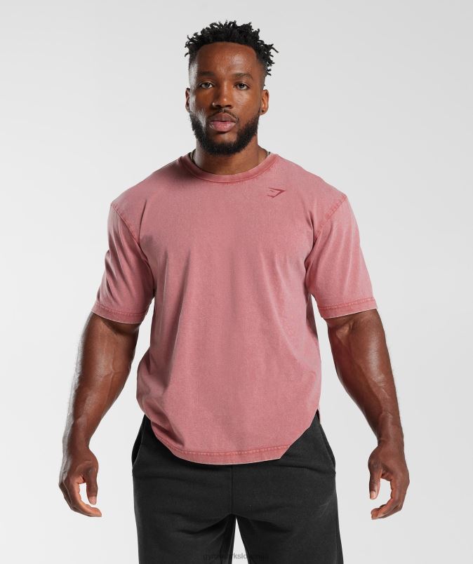 prana majica s kratkimi rokavi moškiGymshark sušeno rdeče J00L2664