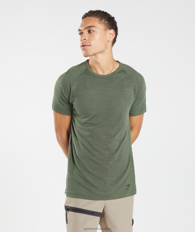 prevzeti brezšivno majico moškiGymshark jedro olivno/črni lapor J00L2626