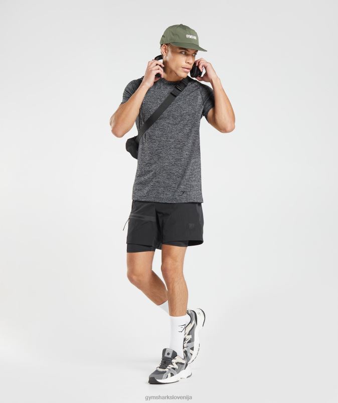 prevzeti brezšivno majico moškiGymshark črni/beli lapor J00L2636