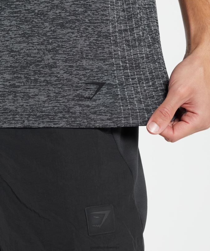prevzeti brezšivno majico moškiGymshark črni/beli lapor J00L2636