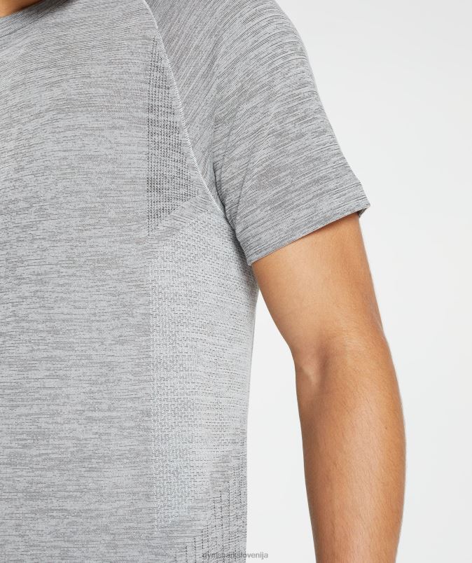 prevzeti brezšivno majico moškiGymshark svetlo sivi/črni lapor J00L2634