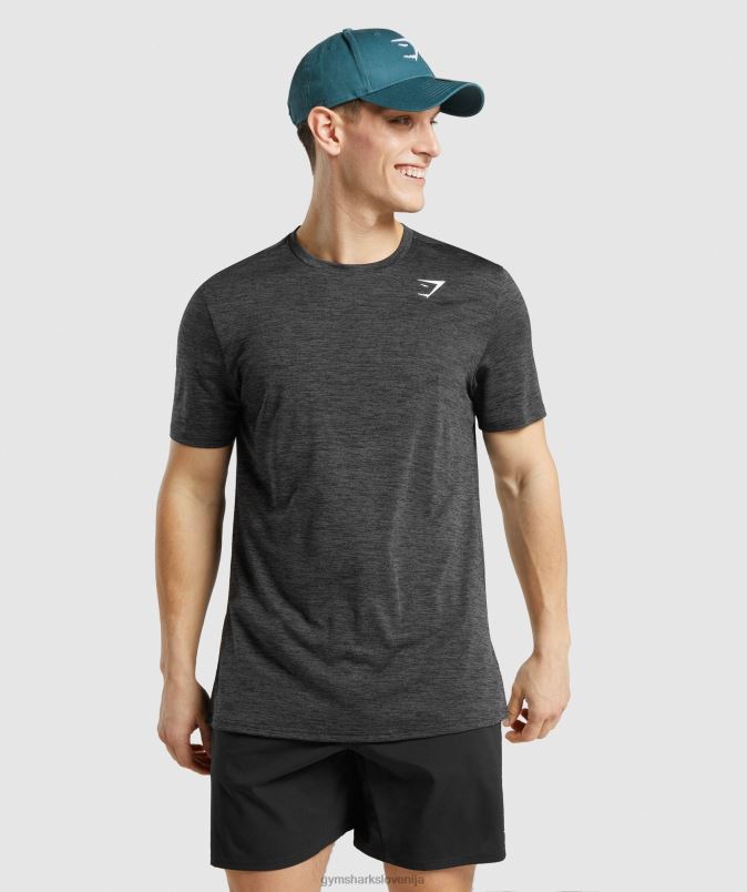 prihod marl majica s kratkimi rokavi moškiGymshark Črna J00L2612