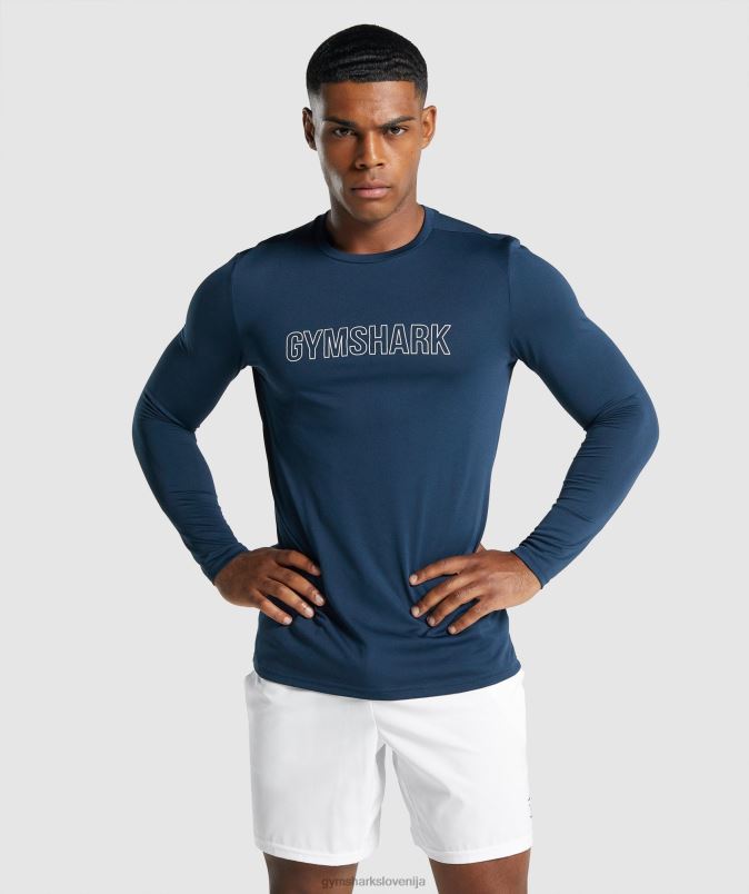 prispela grafična majica z dolgimi rokavi moškiGymshark mornarica J00L2669