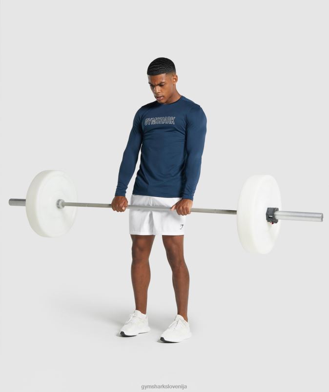prispela grafična majica z dolgimi rokavi moškiGymshark mornarica J00L2669