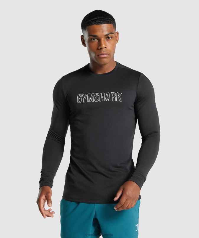 prispela grafična majica z dolgimi rokavi moškiGymshark Črna J00L2717