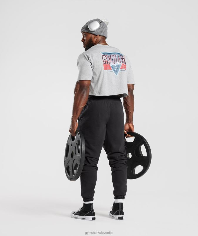 retrowave crop majica s kratkimi rokavi moškiGymshark svetlo sivi jedrni lapor J00L2588